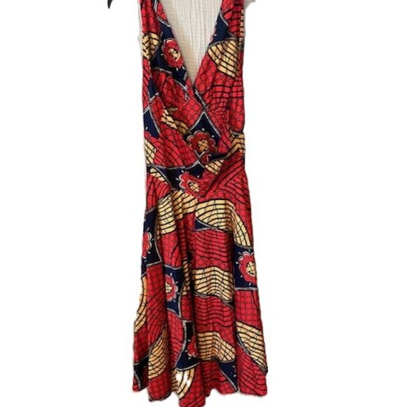'Dottie' halter swing dress in Tribal print sz 8 - Picture 2 of 8